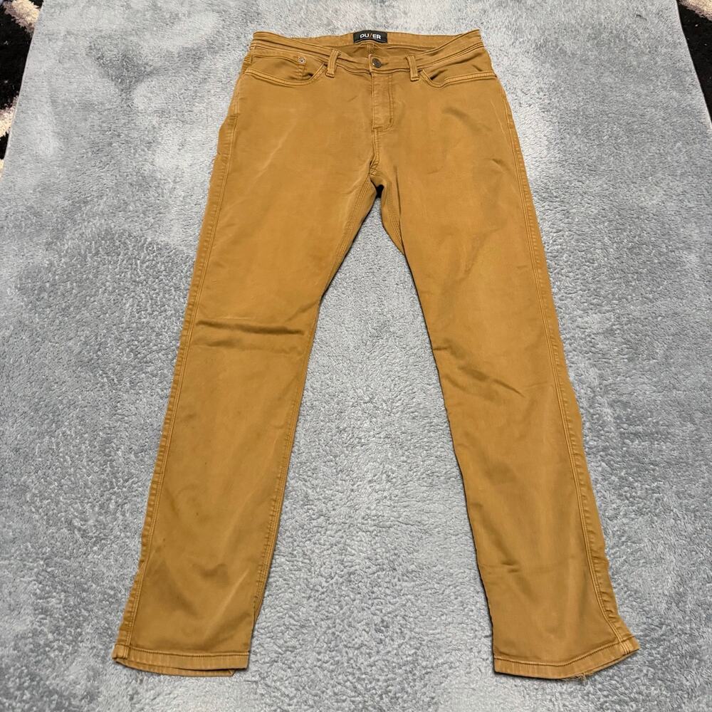 DU/ER DUER Pants Mens 34 x32 (34x31) Brown N2X Relaxed Taper Stretch
